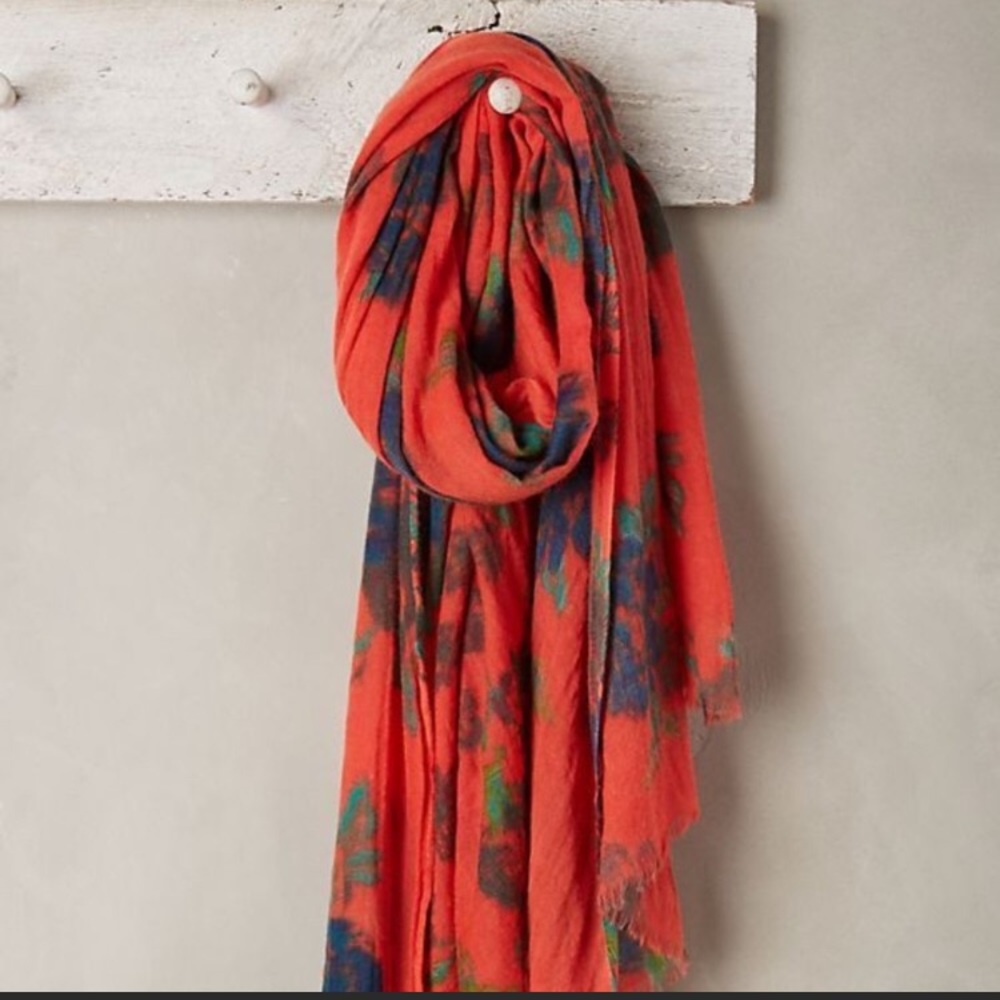Orange floral scarf